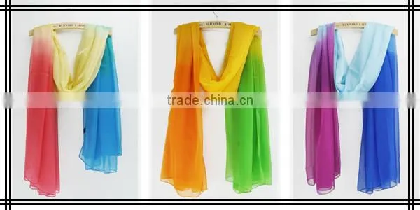 Gradient Color Infinity Chiffon Shawl
