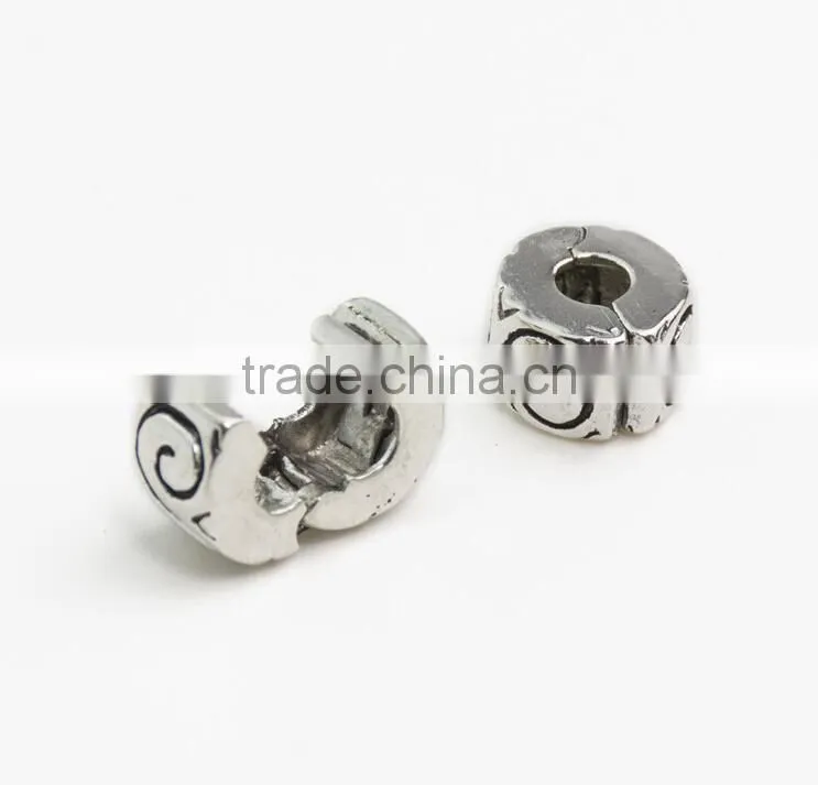 2015 Mixed and Mingle Silver Antique Clip Lock Spacer Stopper Bead f/ European Charm Bracelet