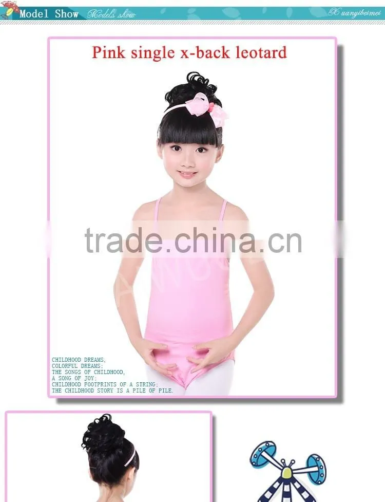 2016 OEM Children Kids Single/Double X-Back Ballet Sexy Dance Gymnastic Leotard For Girls