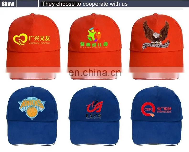 factory cheap full colors custom embroidered logo caps and hats