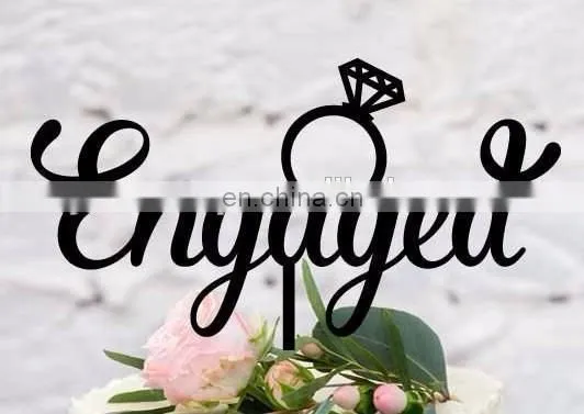 Hot Sale Engaged with Ring Wedding Acrylic Cake Topper