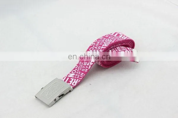 Canvas Belt With Silk Printing Fabric Belt Buckle