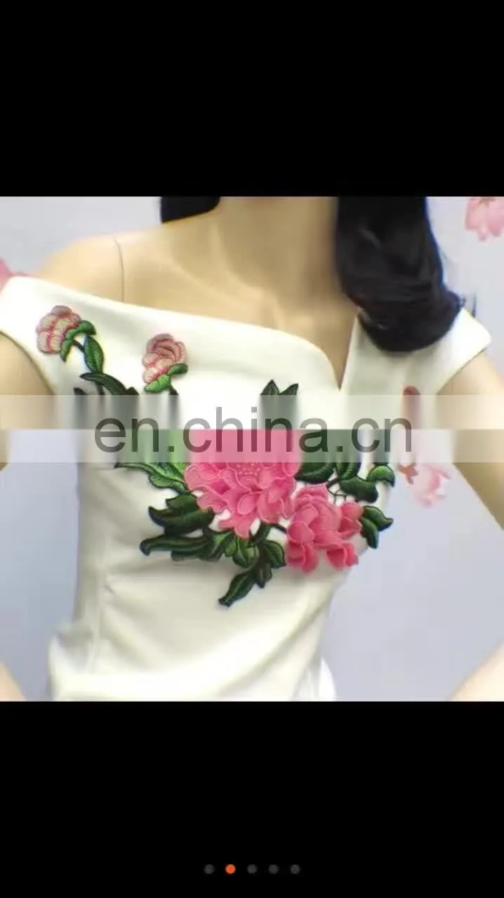B-018 colorful collar tshirt design simple lace saree blouse back neck designs embroidery neck lace