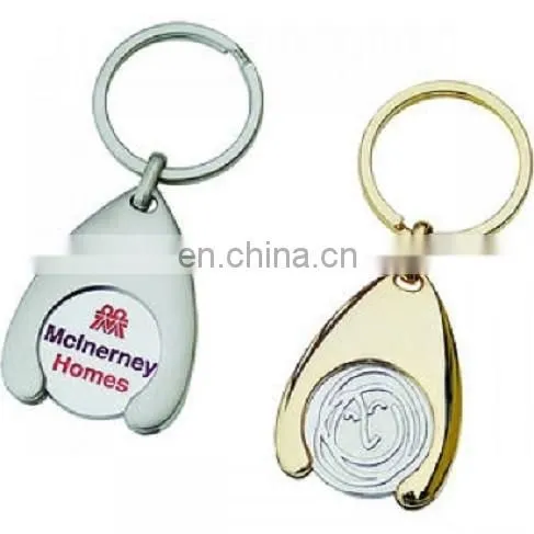 Reusable shopping trolley coin keyring