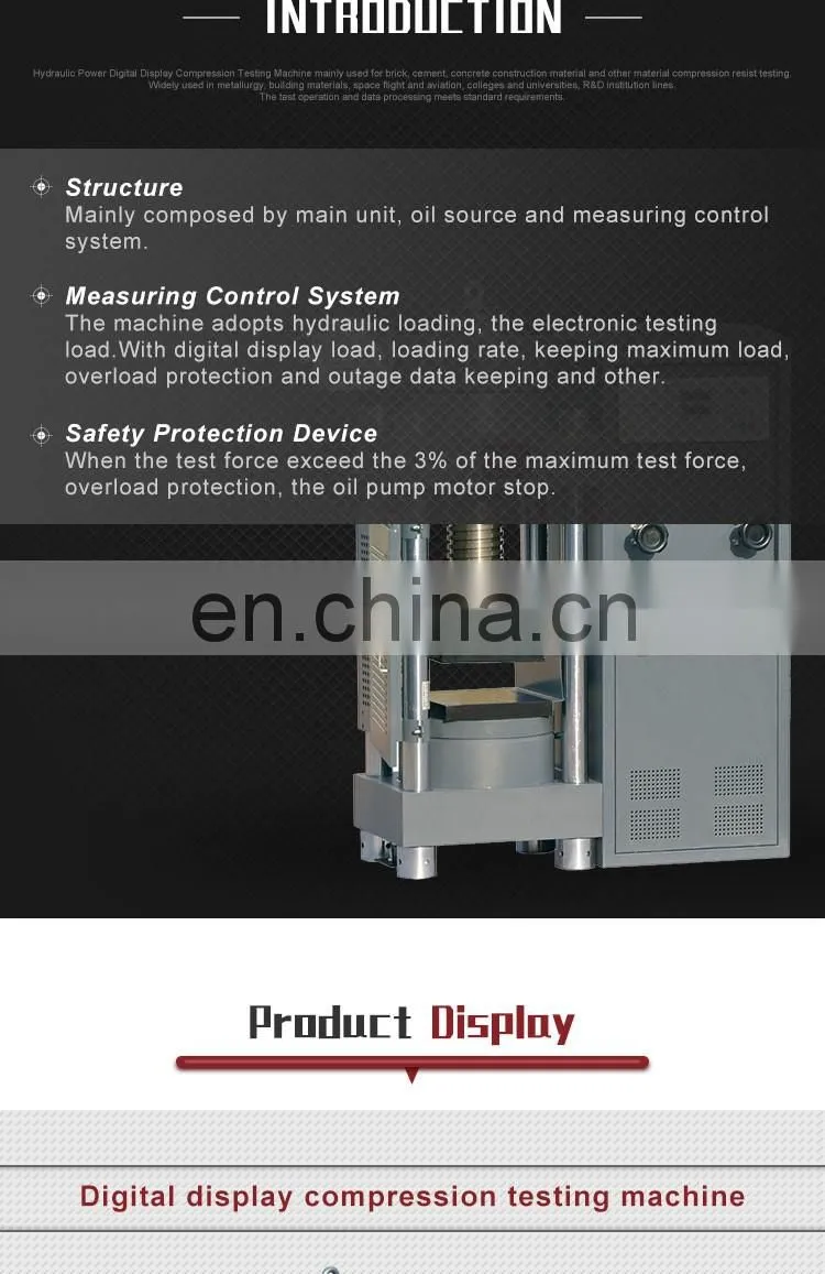 YES-2000D 2000KN Digital Brick Cement Concrete Compressive Strength Testing Machine
