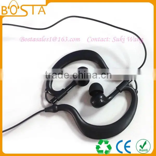 Popular professional music mobile phone accessory fancy fashion black wired earphones