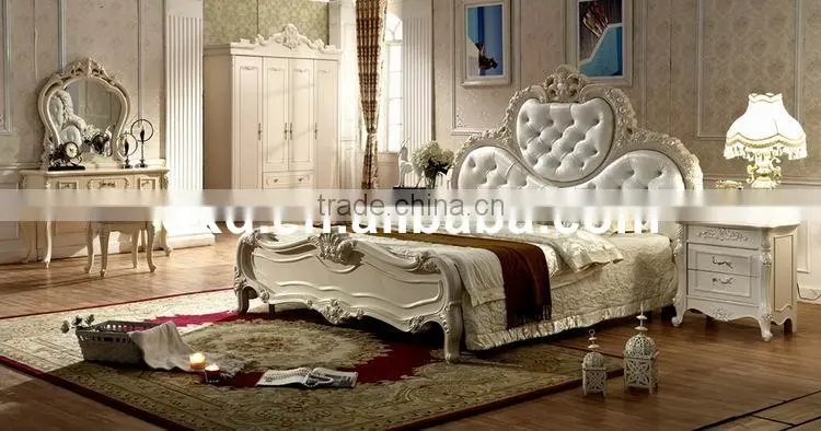 French Style Luxury Hotel Wood Bed