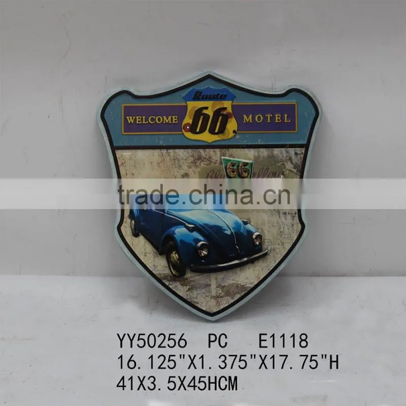 Custom printing antique embossed car tin sign wall hanger , tin advising plaque, vintage hanger tin plate