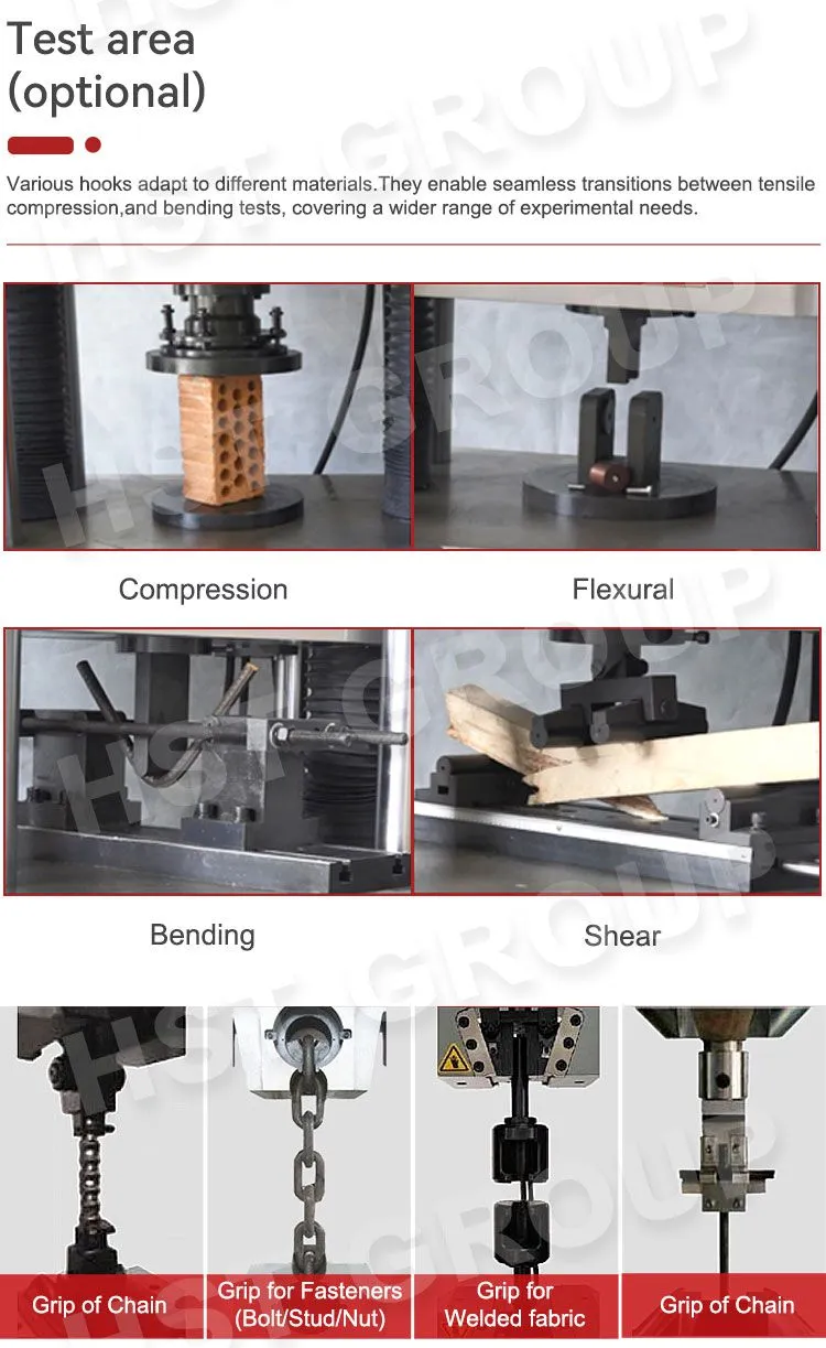 HST Hydraulic Universal Testing Machine 220V with 1 Year Warranty for Tensile and Compressive Strength