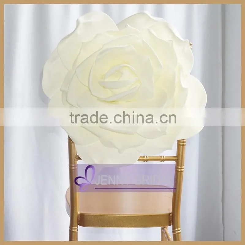 C313A cheap white ivory flower weeding banquet chair cover