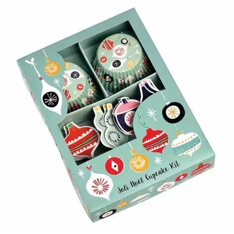 Coloured cupcake kit cupcake case and picks (2)