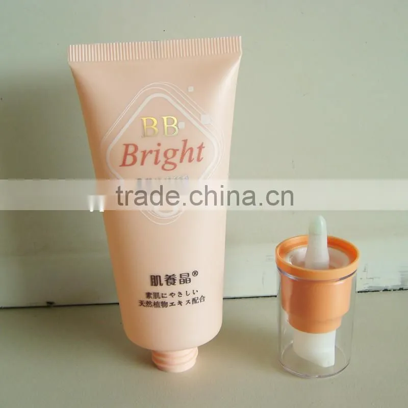 plastic tube with airless pump cap for cosmetic packaging