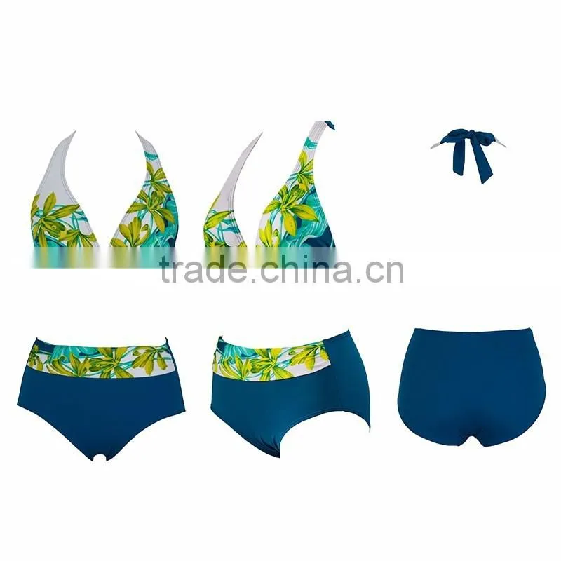 (OEM Factory)Sexy print stripe bikini swimwear two pieces fashion Bikini for girls bikini swimwear 2016