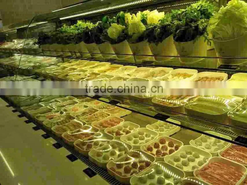APEX restaurant air cooled showcase hot pot chafing dish refrigerated order dishes display cabinet