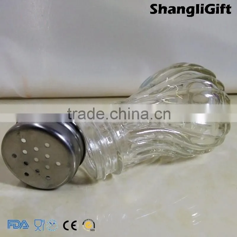 50ml Ribbed Spice Bottles Pepper Grinder Glass Bottle