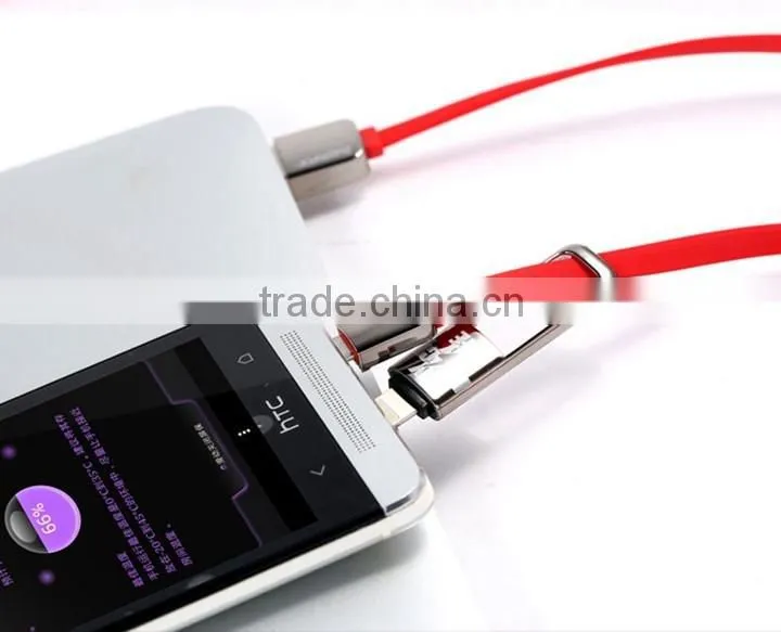 High quality USB 2.0 cable fast charging 2 in 1 usb cable data cable for Apple/Micro