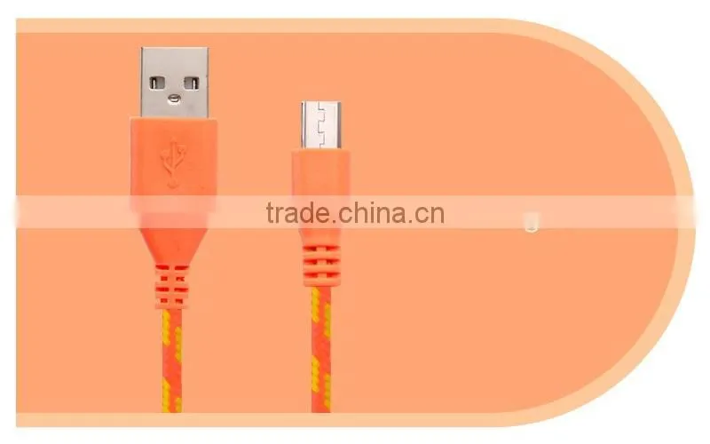 HOT 1M/2M/3M Nylon Fabric Braided Micro Data Sync USB Cable