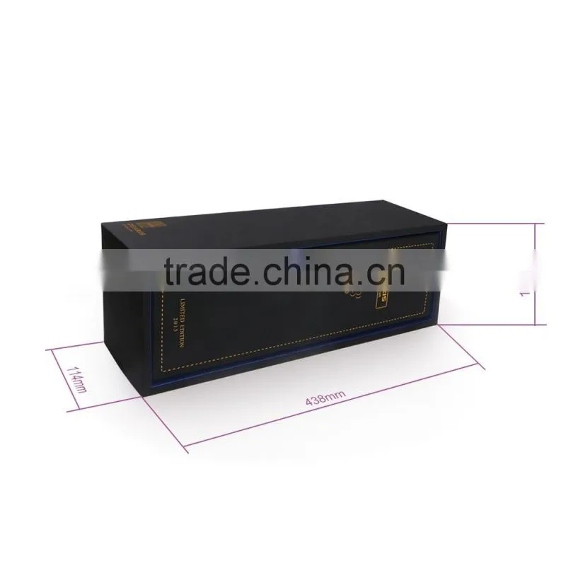 special design mini wine glass gift boxes with gold stamping wholesale price