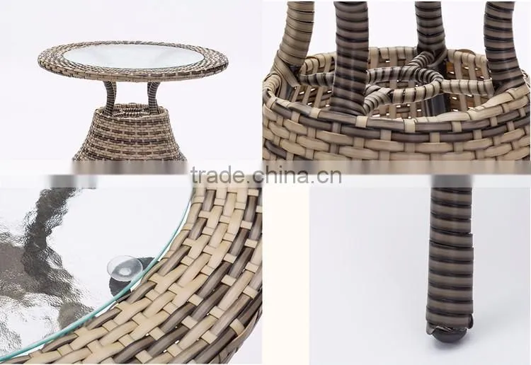 Hot Sale Outdoor French Cafe Chairs Pe Wicker Synthetic Garden Furniture Rattan Set