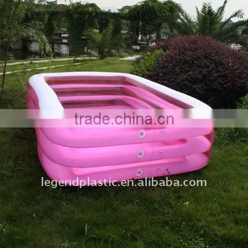 inflatable 3-ring rectangular play pool