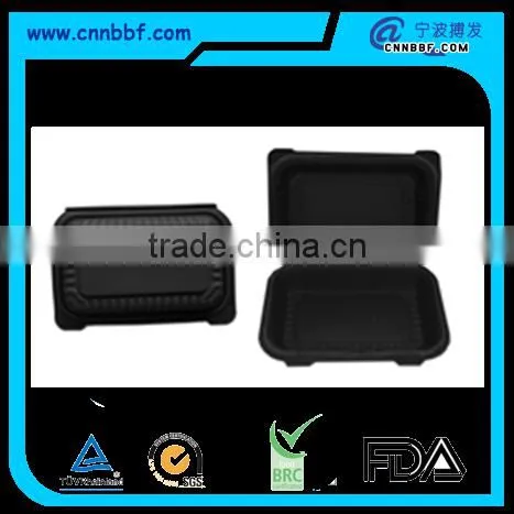 Black color disposable corn starch lunch boxes take away food boxes