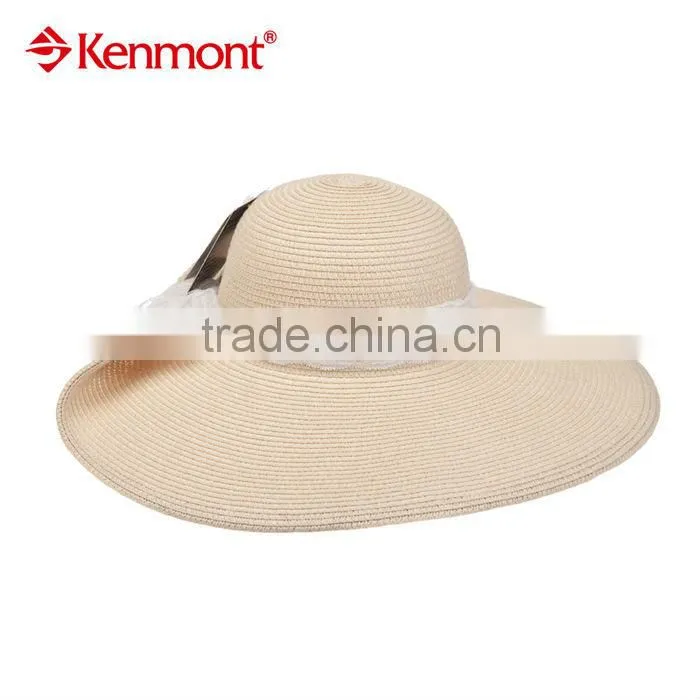 fashion lady straw summer beach wide brim floppy hat
