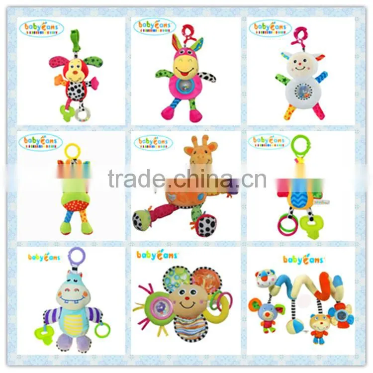 Babyfans Monkey shape soft Plush Stuffed Music Shaking bed Hanging Baby Toys