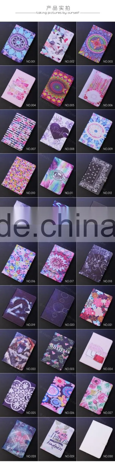 hot sale design print universal tablet cover with standing function