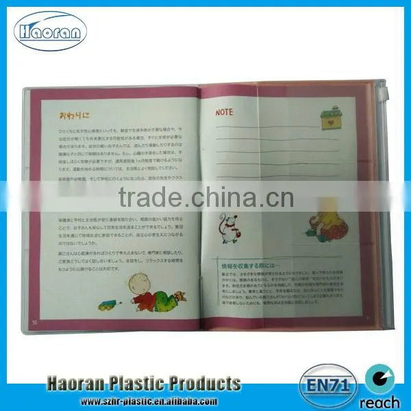 Plastic diary cover with document bag