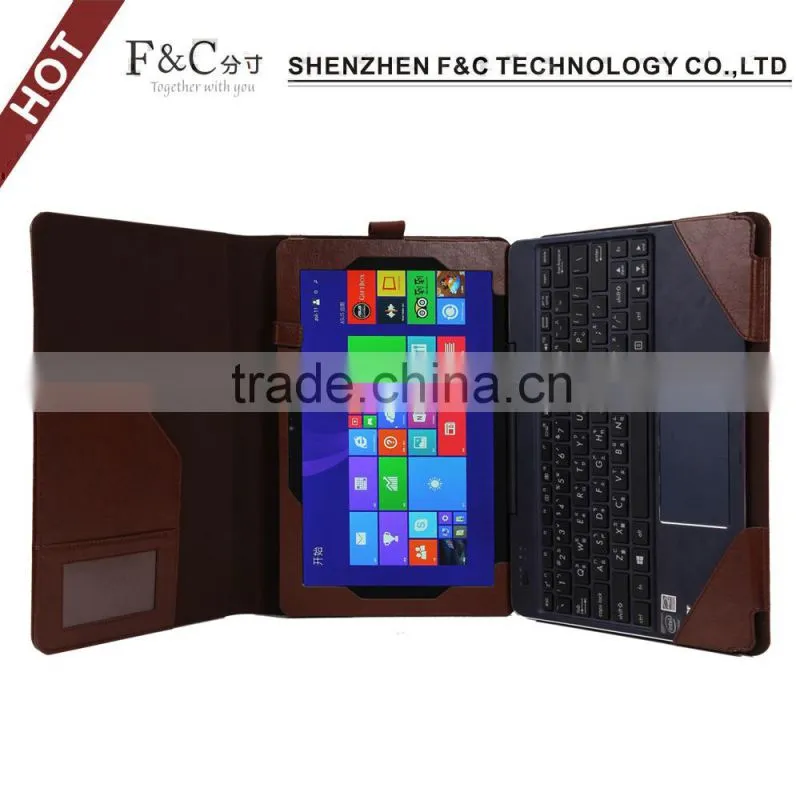 Premium crazy horse leather 10.1 inch tablet cover case for asus transformer book t100