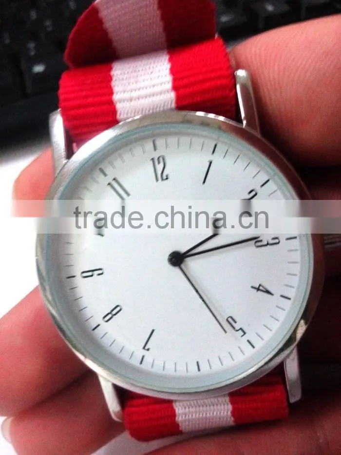2016 hot fashion slim case nylon strap watch, minimalist watch face quality men's watch, stainless steel back men's watch