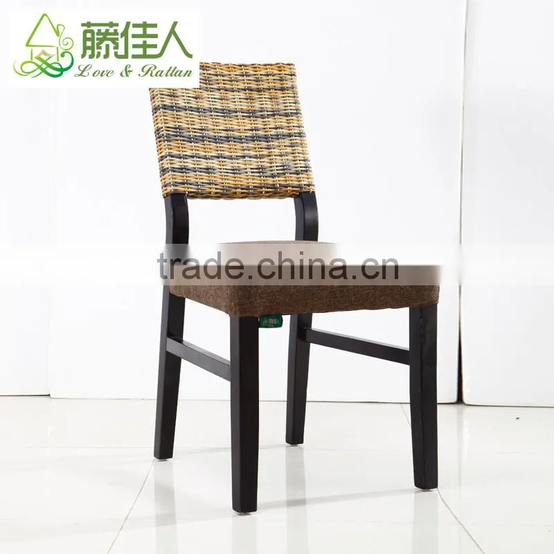 Best Selling Good Quality New Design Coffee Shop Cafe Restaurant Starbucks Hotel Wicker Rattan Wooden Dining Room Chair