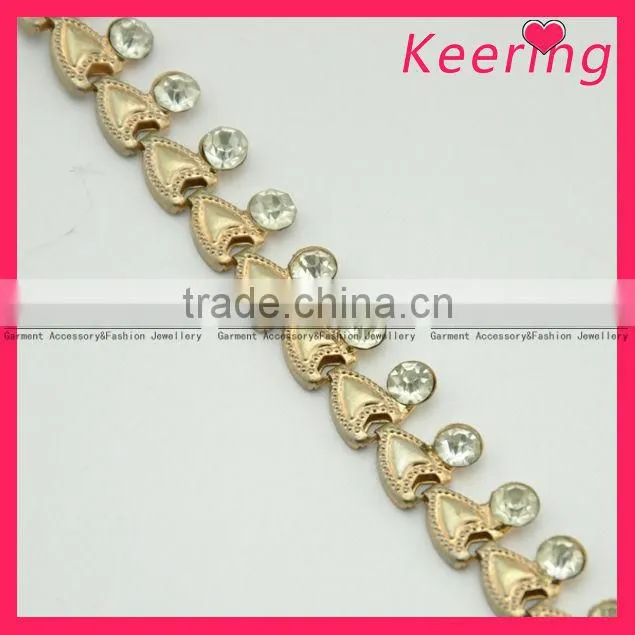 Newest Style gold Crystal Rhinestone Chain WRC-057