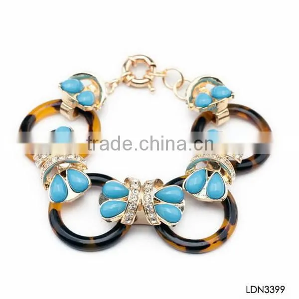 2014 NEW ARRIVAL BIG BLUE GEMSTONE INLAID TORTOISE CUFF BANGLE WHOLESALE FAXUE JEWELRY