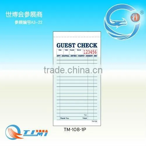 Guest check TM-108
