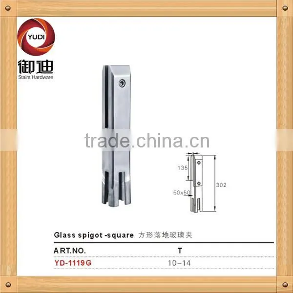 framless glass spigot for outdoor swimming pool balustrades