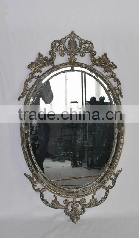 Factory direct supplier oval shaped framed metal wall mirror