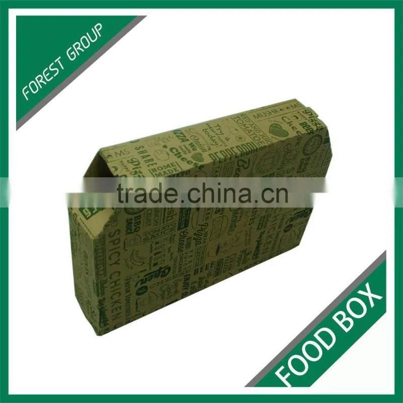 FOOD GRADE DISPOSABLE CORRUGATED FOOD TAKE AWAY BOX FOR PIZZA WITH PRINT