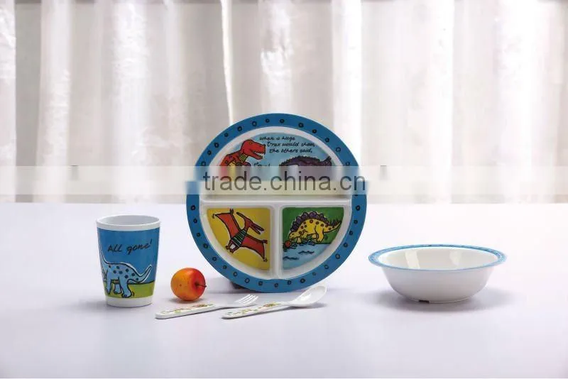 Animal shaped melamine children halloween 2 tone dinnerware sets