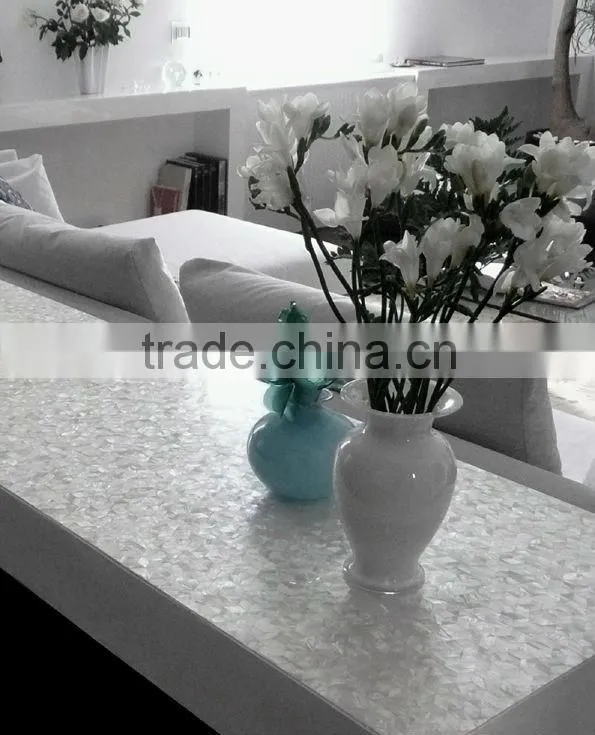 Triangle black/gray mother of pearl seashell mosaic with black Resin wall tile