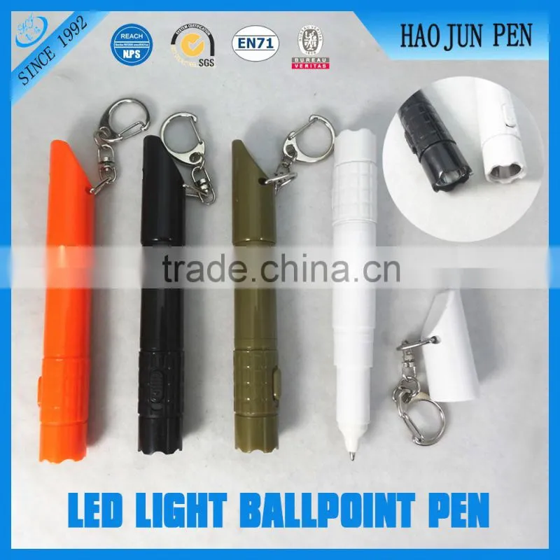 2015 New Plastic LED Torch Flashlight Ballpoint Pen