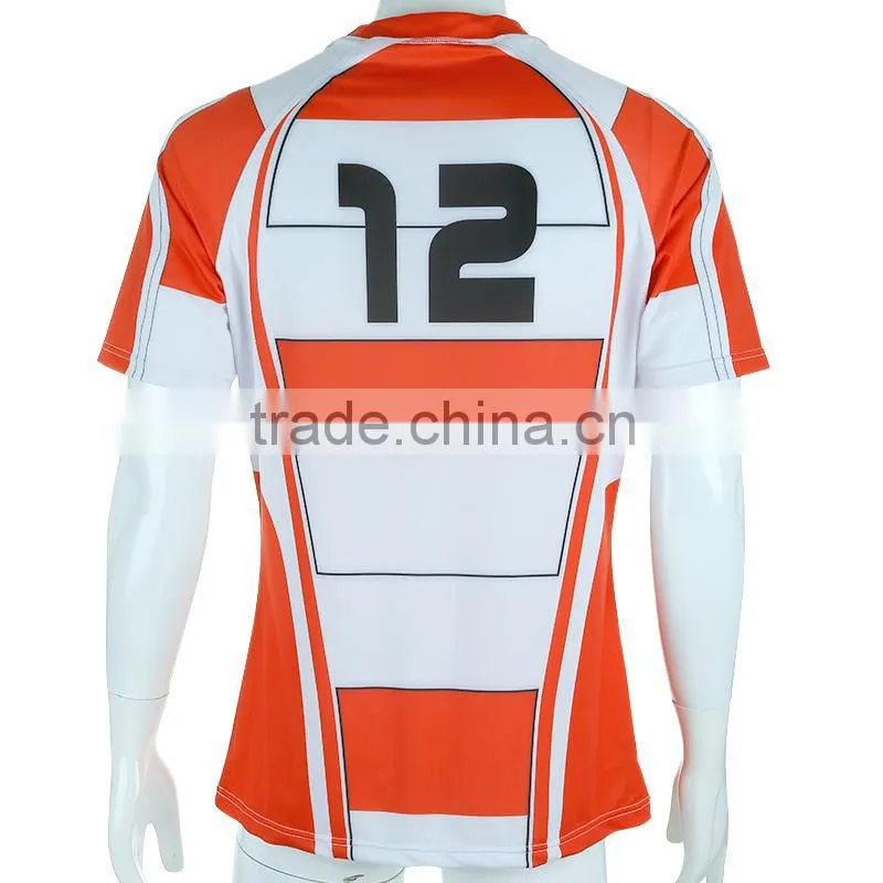 2015 New Sublimstion blank cheap plain round neck team set rugby jersey