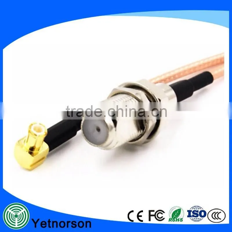 RF coaxial coax cable F female to MCX male right angle RG316 6''