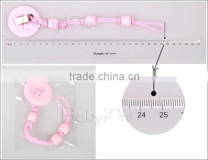 2015 New DIY Baby Products High Quality Cute Silicone Pacifier Holder Ring