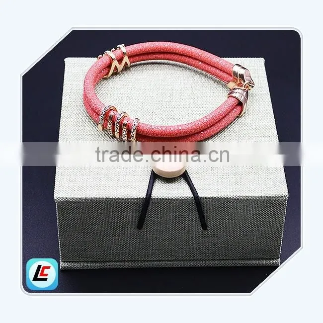 Women best gift red genuine leather stingray bracelet with rose gold clasp hot sale