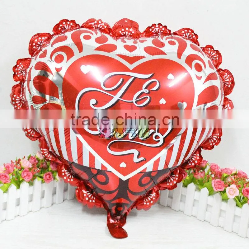 Hot sale 23 inch lace Spanish "I love you" balloon heart helium balloon for kids toys wedding decoration balloons,foil balloon