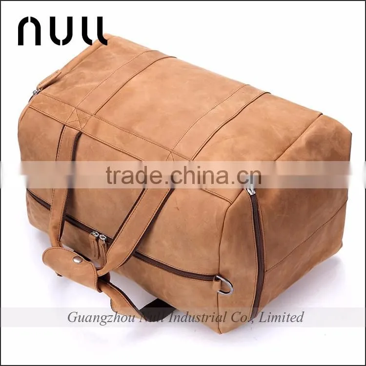large capacity men vintage genuine leather travel bag
