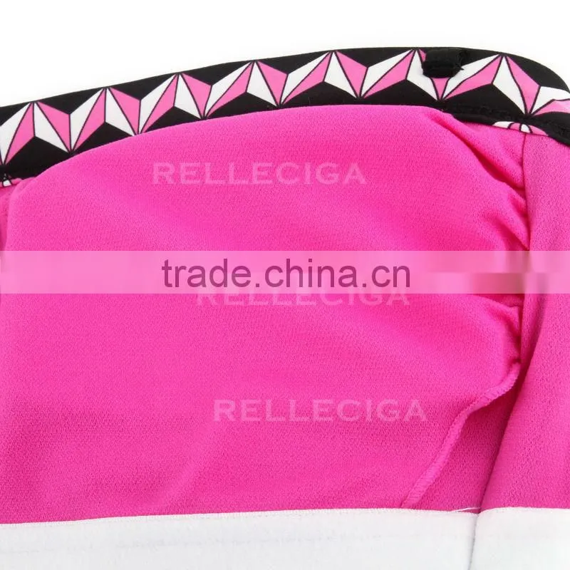 RELLECIGA Modern Print Bikini Series - Pink Geometric Print One Piece Swimwear with Bandeau Style Front
