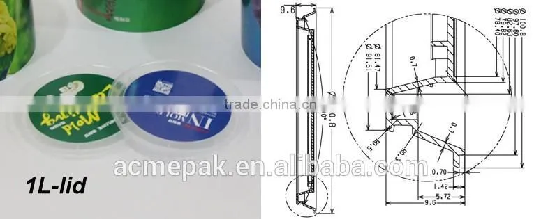 1~5L IML paint glue plastic bucket with lid