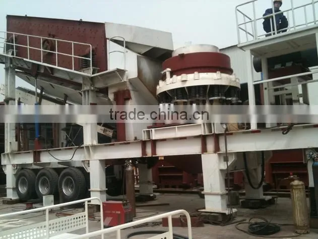 New design wheel type mobile crushing production line